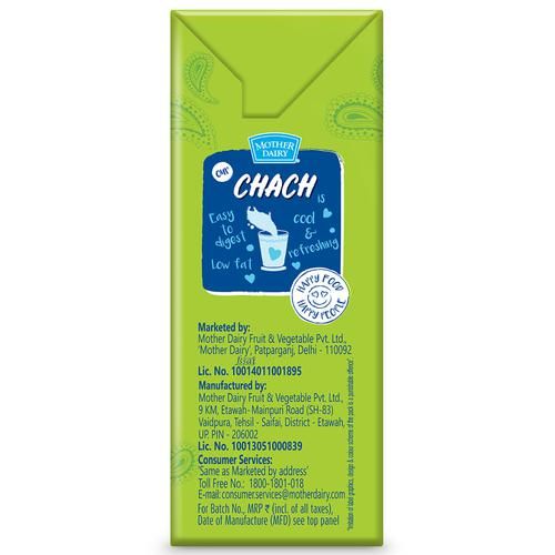Mother Dairy Masala Chaach - With Green Chillies, Ginger & Jeera, Source of Calcium, 200 ml Carton 