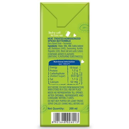 Mother Dairy Masala Chaach - With Green Chillies, Ginger & Jeera, Source of Calcium, 200 ml Carton 