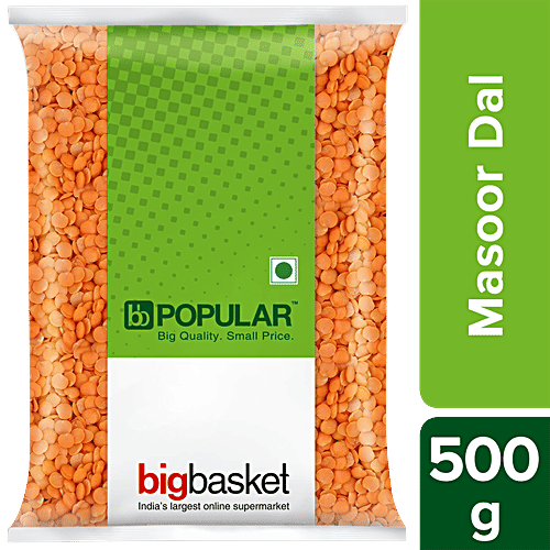 bb Popular Masoor Dal/Erra Pappu, 500 g Pouch 