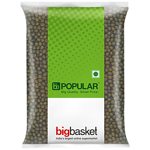 bb Popular Moong - Green, Whole/Sabut, 1 kg Pouch 
