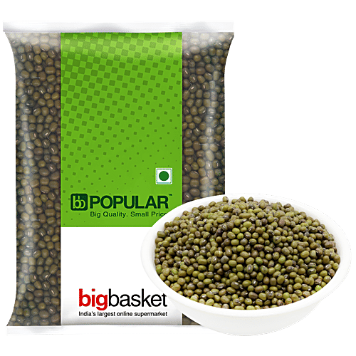 bb Popular Moong - Green, Whole/Sabut, 500 g Pouch 