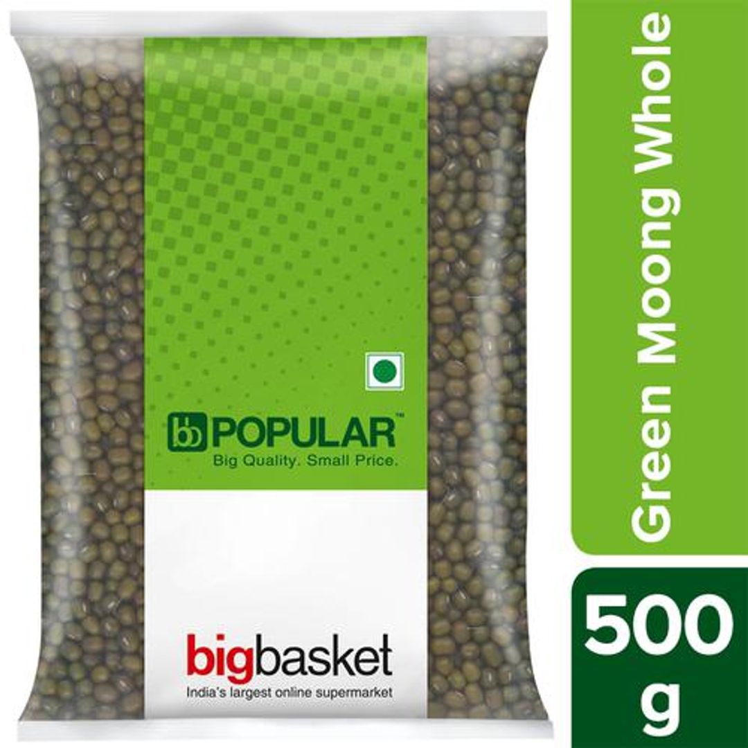 BB Popular Green Moong Whole/Sabut, 500 g Pouch
