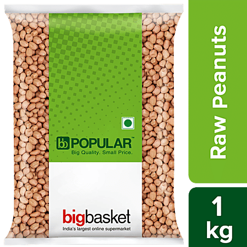 bb Popular Peanuts/Verusenaga/Pallilu - Raw, 1 kg Pouch 