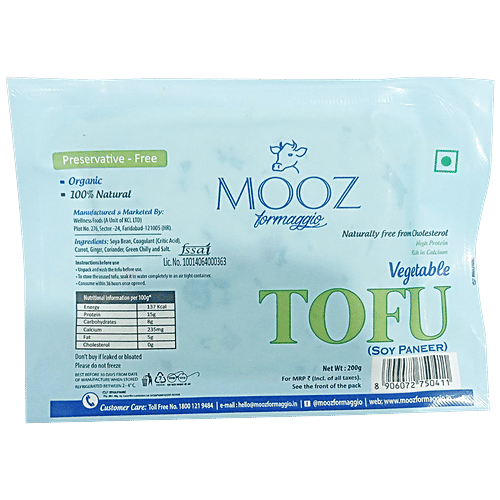 Mooz Organic Vegetable Tofu/Soy Paneer, 200 g  