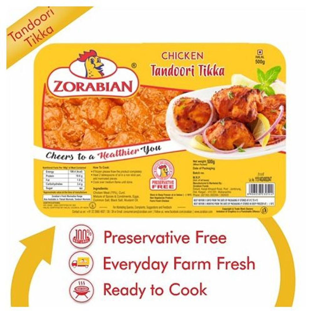 Zorabian Marinated Chicken Boneless - Tandoori, 500 g Tray