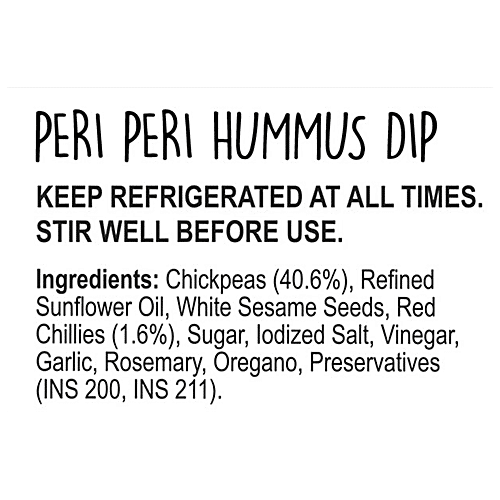 Wingreens Farms Peri-peri Hummus Dip & Spread, 150 g  Trans Fat Free