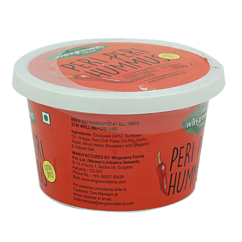 Wingreens Farms Peri-peri Hummus Dip & Spread, 150 g  Trans Fat Free
