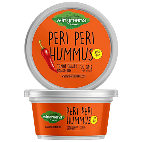 Wingreens Farms Peri-peri Hummus Dip & Spread, 150 g  Trans Fat Free