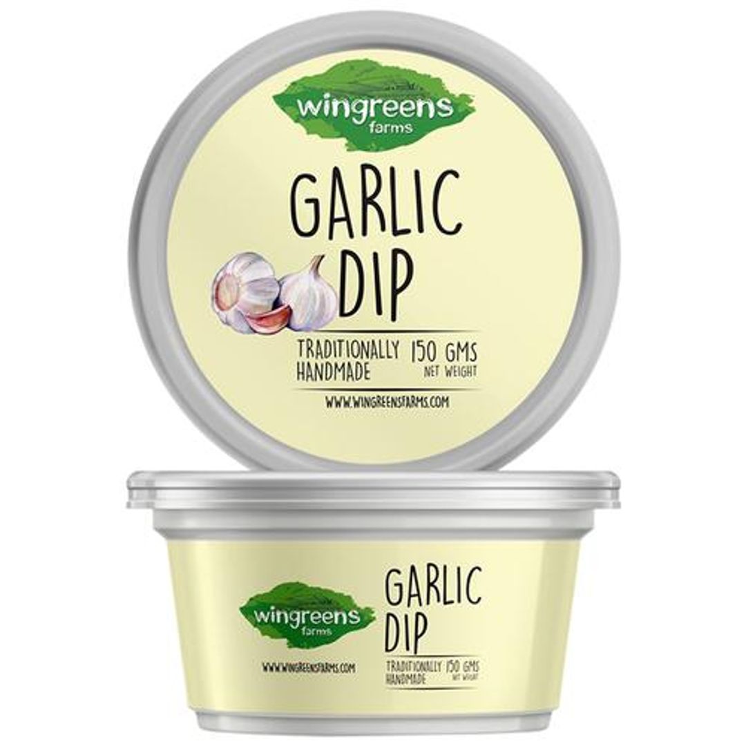 Wingreens Farms Garlic Dip & Spread - Yoghurt Based, 150 g 