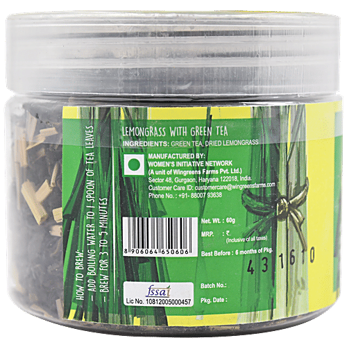 Wingreens Farms Lemongrass With Green Tea, 60 g Zero Fat