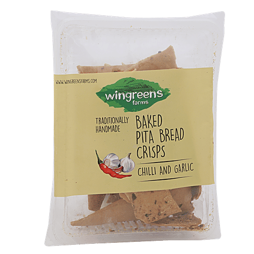 Buy Wingreens Farms Baked Chilli Garlic Pita Bread Crisps 100 Gm Online