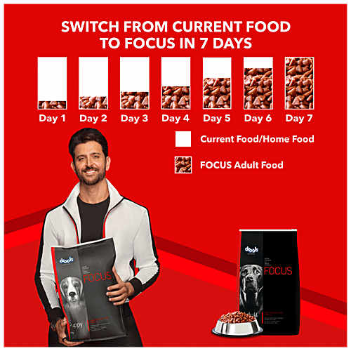 Drools Focus Super Premium All Breed Formula - For Adult Dogs, Corn & Wheat-Free, 4 kg  No Artificial Colors or Flavor