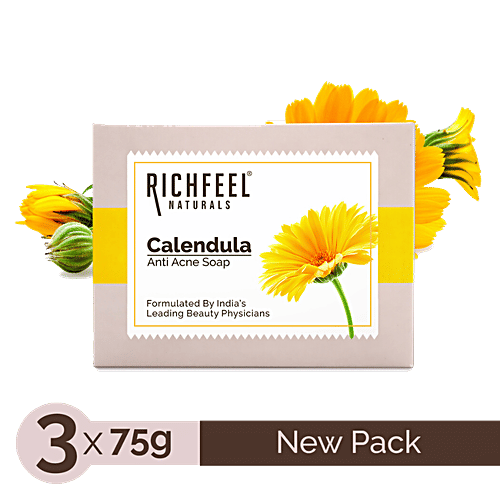 Richfeel Soap - Anti Acne With Calendula Extracts, 75 g Pack of 3 