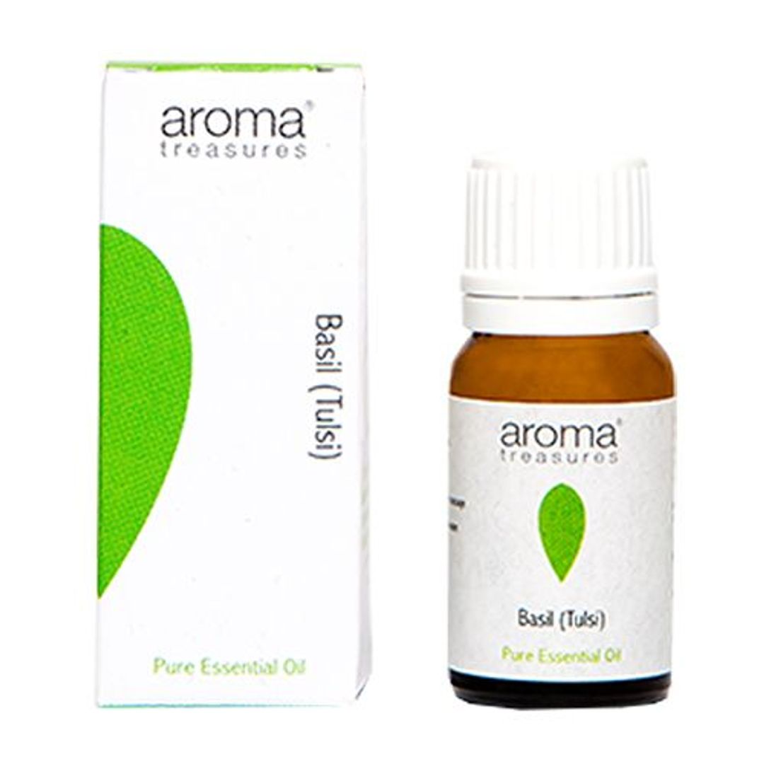 Aroma Treasures Basil (Tulsi) Essential Oil - 100% Pure & Natural, 10 ml 