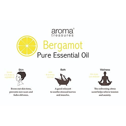 Aroma Treasures Bergamot Essentail Oil - 100% Pure & Natural, 10 ml  