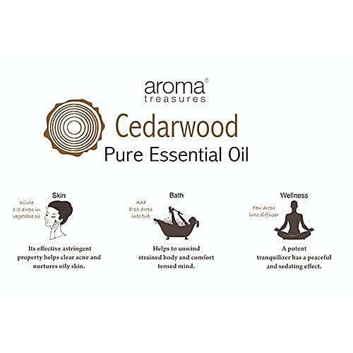 Aroma Treasures Cedarwood Essential Oil - 100% Pure & Natural, 10 ml  