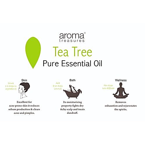 Aroma Treasures Pure Essential Oil - Tea Tree, Cures Acne, Fights Dandruff, 100% Pure & Natural, 10 ml  100% Pure & Natural