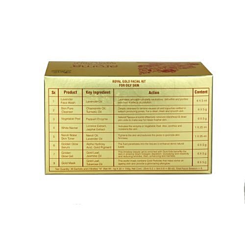 Aroma Treasures Royal Gold Facial Kit For Oily Skin - Single Time Use, 20 g  