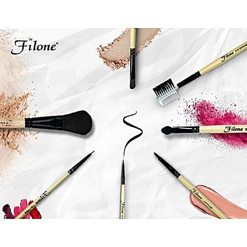 Filone Makeup Brush Set - Eye, Lip & Foundation Brushes, FMB005, 7 pcs  