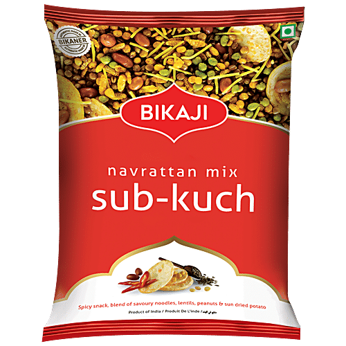Bikaji Navarattan Mix - Sub-Kuch, Spicy, 200 g Pouch Zero Trans Fat & Zero Cholesterol