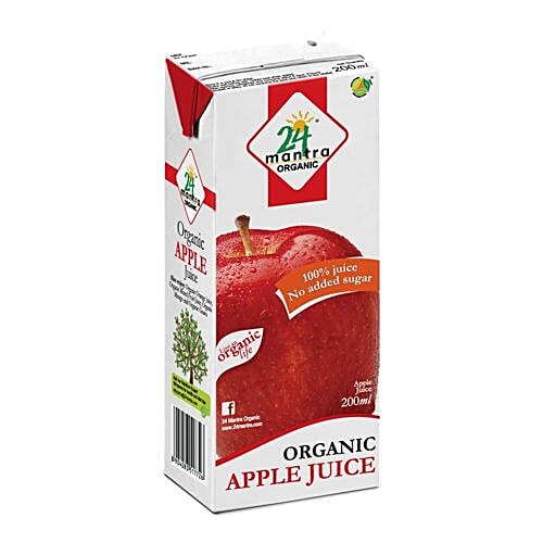 Buy 24 Mantra Juice Apple 200 Ml Tetra Pak Online at the