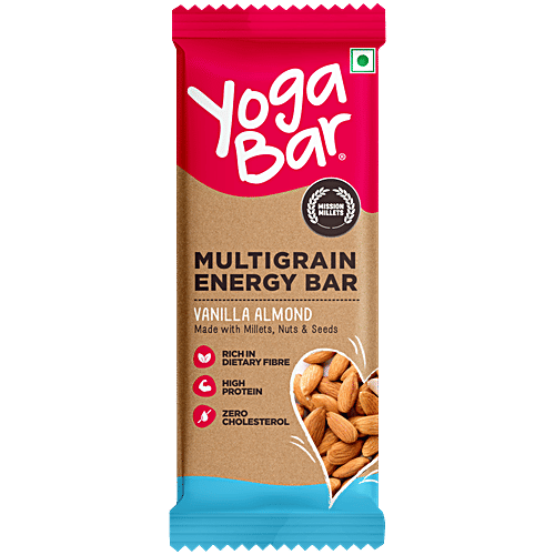 Yoga Bar Multigrain Energy Bar - Vanilla Almond, Healthy Snack, High In Protein & Fibre, 38 g  Healthy Snack
 High In Protein & Fibre