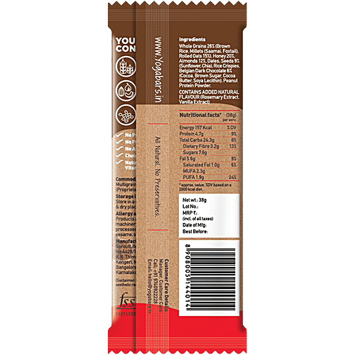 Yoga bar Multigrain Energy Bar - Chocolate Chunk Nut, 38 g  