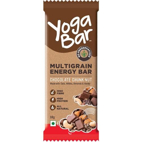 Yoga Bar Multigrain Energy Bar - Chocolate Chunk Nut, Healthy, High In  Protein & Fibre, 38 g