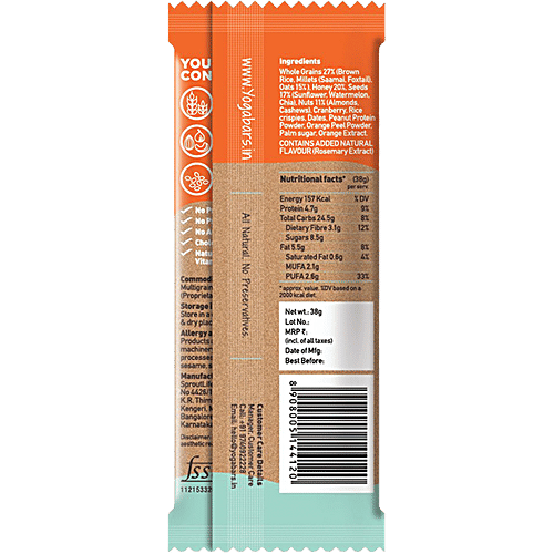 Yoga bar Multigrain Energy Bar - Cashew Orange Zest, 38 g  