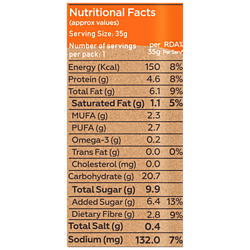Yoga Bar Multigrain Energy Bar - Orange Cashew, Healthy Snack, High In Protein & Fibre, 38 g  Healthy Snack
 High In Protein & Fibre