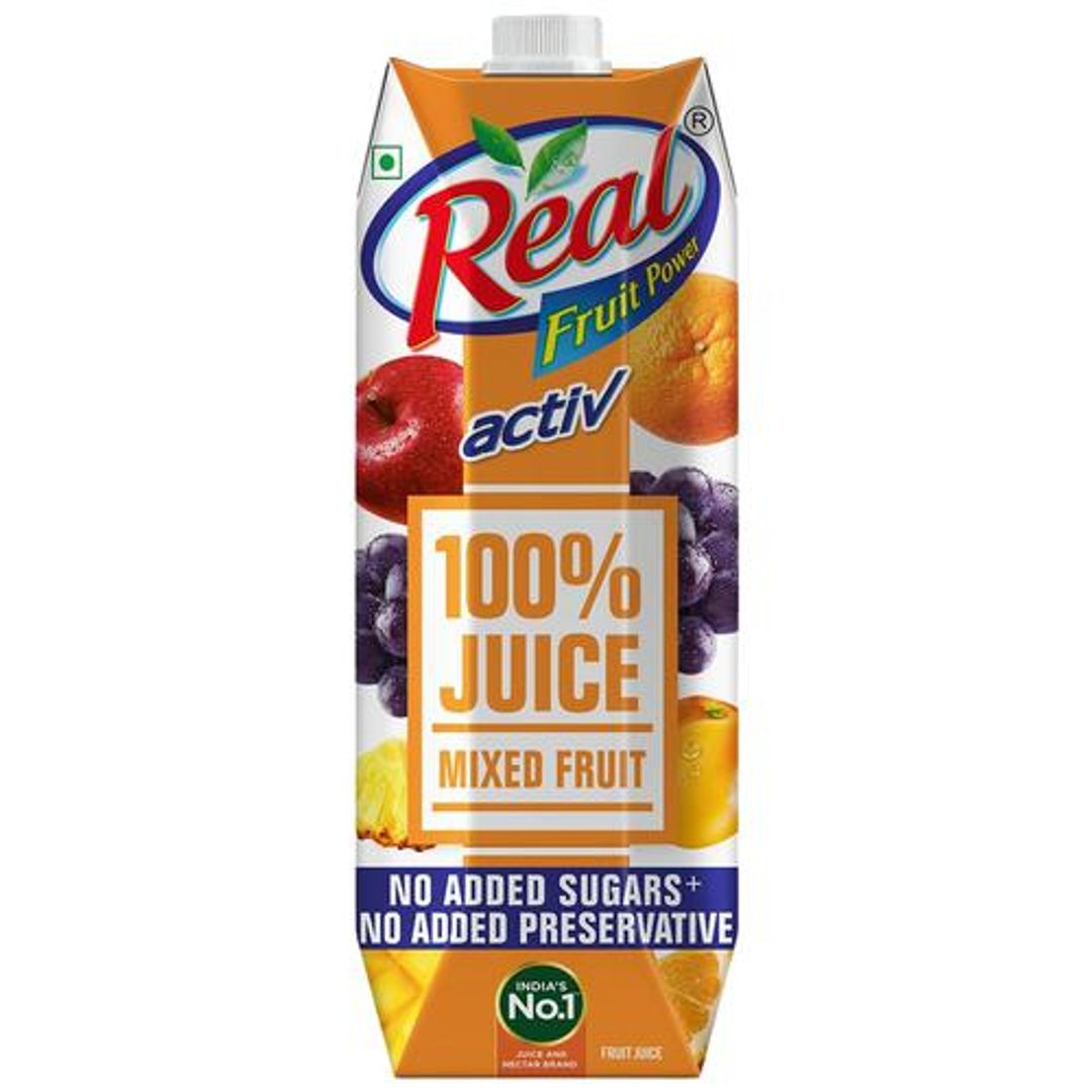 Real Activ 100% Mixed Fruit Juice - With No Added Sugar & No Added Preservatives, 1 L 