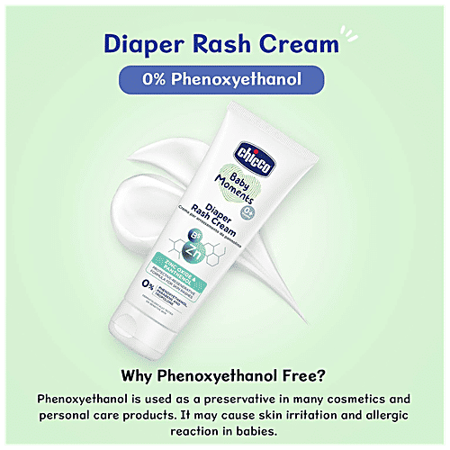 Chicco Baby Moments - Diaper Rash Cream, Zinc Oxide, Panthenol, Protective Regenerative Formula For Skin Rashes, 100 ml  Parabens Free