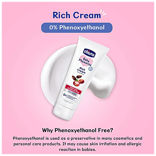 Chicco Baby Moments - Rich Cream, Shea & Jojoba Butter, For Extra Rich Moisturisation, 100 ml Parabens Free