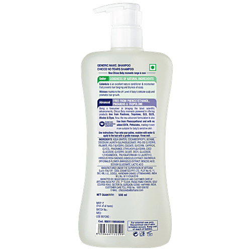 Chicco Baby Moments - Shampoo, Calendula & Hibiscus, For Tangle Free Nourished Hair & Scalp, 500 ml  Parabens Free