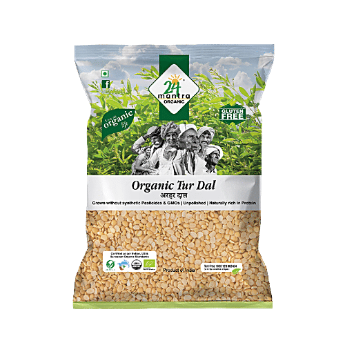 24 Mantra Organic Toor Dal, 1 kg Pouch 