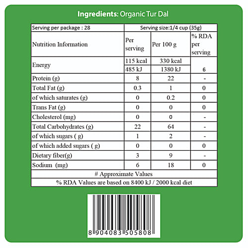 24 Mantra Organic Organic Toor Dal/Arhar Dal, 1 kg  
