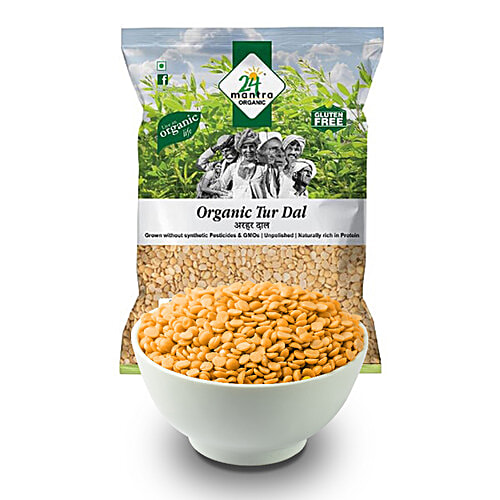 24 Mantra Organic Toor Dal, 1 kg Pouch 