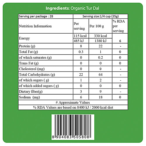 24 Mantra Organic Organic Toor Dal/Arhar Dal, 1 kg  