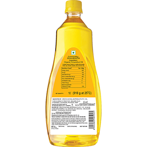 24 Mantra Organic Pressed Groundnut/Peanut Oil, 1 L Bottle 