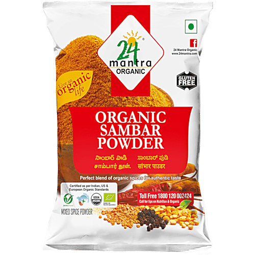 24 Mantra Organic Sambar Masala Powder, 100 g Pouch 