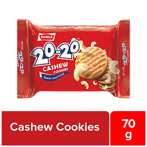 Parle 20-20 Cashew Cookies, 70 g Pouch 