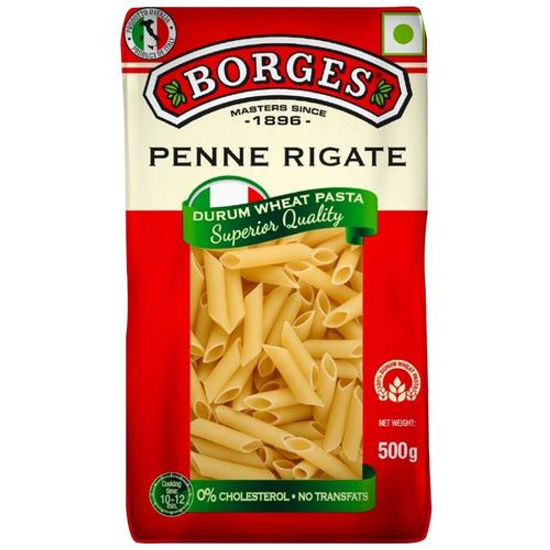 BORGES Durum Wheat Pasta - Penne Rigate, 500 g Pouch