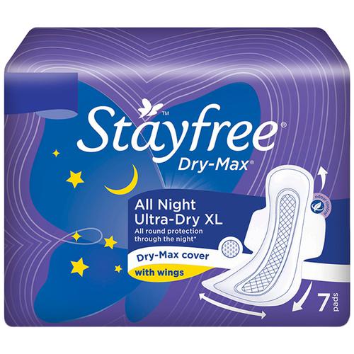 Buy Stayfree Sanitary Pads Dry Max All Night Ultra Thin Xl With Wings 7  Pads Pouch Online At Best Price of Rs 100 - bigbasket