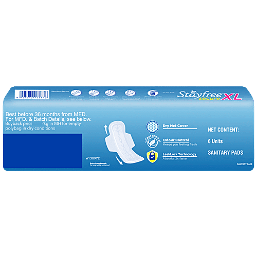 Buy Stayfree Sanitary Pads Secure Xl Dry Cover With Wings 7 Pads Online