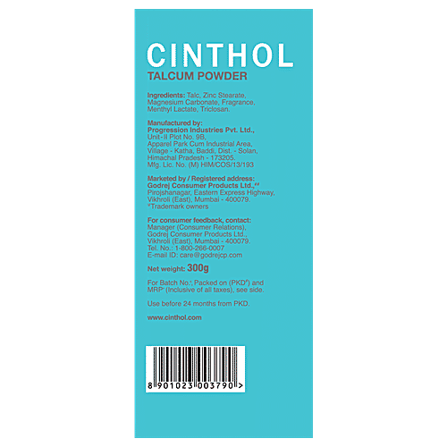 Cinthol Cool Talc - Cooling Effect With Menthol, Active Deo Fragrance, Fights Body Odour, 300 g  Beats Body Odour