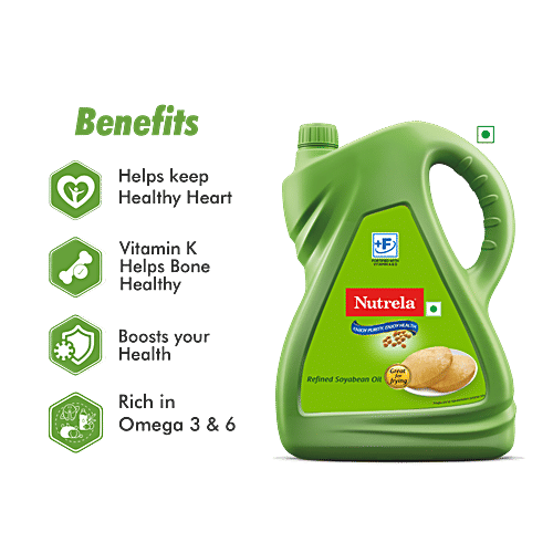 Buy Nutrela Refined Oil Soyabean 5 Ltr Can Online at the Best Price of
