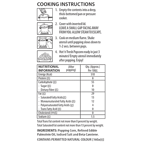 ACT II Instant Popcorn - Golden Sizzle, 120 g Pouch 
