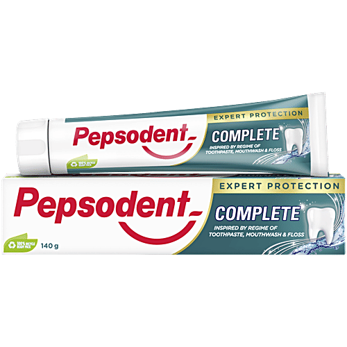 Pepsodent Expert Protection Complete Toothpaste, 140 g  Contains Fluoride & Zinc, Protects Teeth Against Cavities & Germs, Provides Intense Freshness, Helps Fight Interdental Plaque
