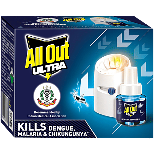 All Out Ultra Liquid Vaporiser Mosquito Repellent Starter Pack, 45 ml Machine + Refill 