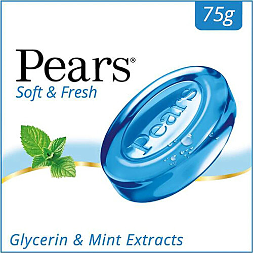 Pears Soft & Fresh Glycerine & Mint Extracts Bathing Bar, 75 g  